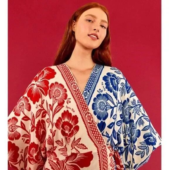 Women's Farm Rio Mixed Pineapple Garden Maxi Wrap Dress M - Picture 3 of 16